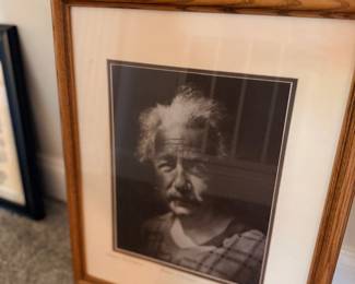 Framed Albert Einstein photograph print
