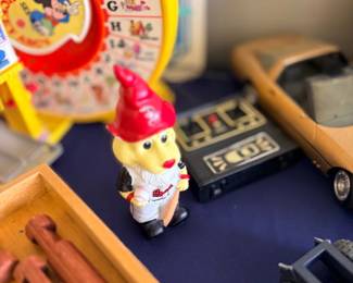 Gnome figurine and wood toys