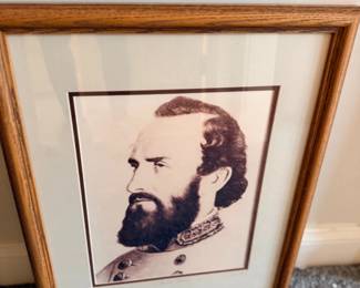Framed Civil War general portrait print