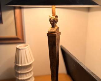 Bronze column table lamp