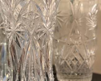 Cut crystal vases