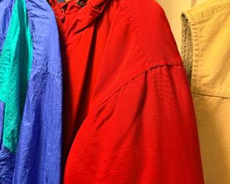 Jackets and outerwear on hangers
