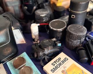 Olympus camera, lenses and cases