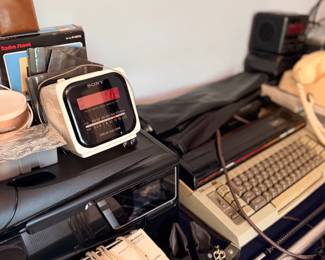 Vintage electronics and desk accessories