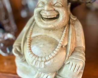 Carved Laughing Buddha statue