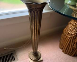 Silver fluted trumpet vase