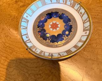 Cobalt and gold decorative collector plate