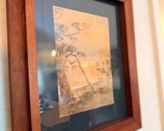 Framed Asian landscape print