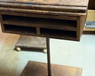 Wood pedestal stand podium
