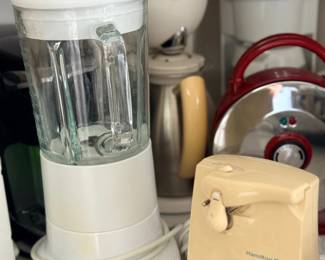 Kitchen appliances, blender and can opener