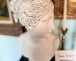 Classical marble bust of woman
