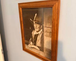 Framed vintage cowboy photograph