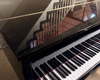 Black baby grand piano