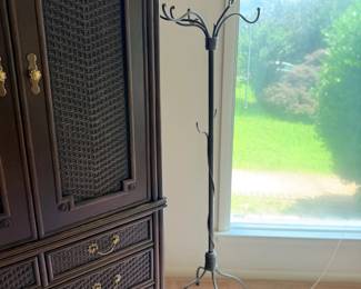 Rattan armoire and coat rack stand