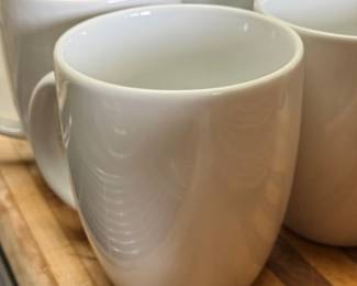 White coffee mugs set