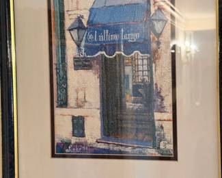 Framed Parisian cafe street print
