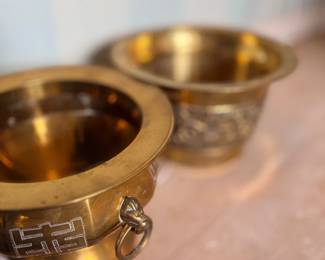 Engraved brass bowls