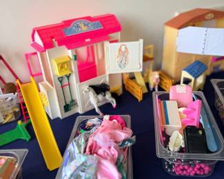 Barbie dollhouse and toy accessories