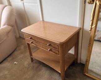 Wood two-drawer side table