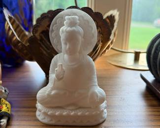 White porcelain seated Buddha figurine