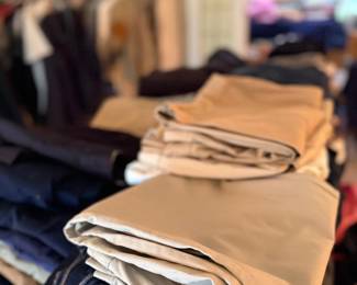 Folded pants and clothing