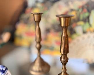 Pair of brass candlesticks
