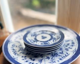Blue and white Flow Blue plates