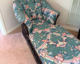 Floral upholstered chaise lounge