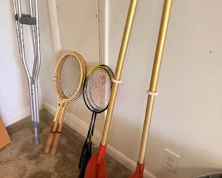 Tennis rackets, oars and crutches