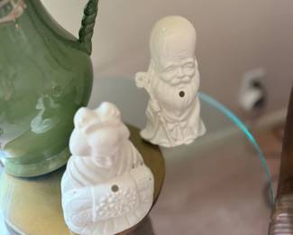 White porcelain Asian figurines