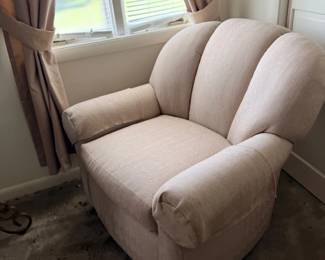Cream upholstered armchair