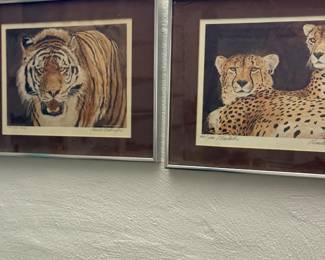 Framed tiger and cheetah prints