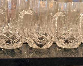 Cut crystal beer mugs