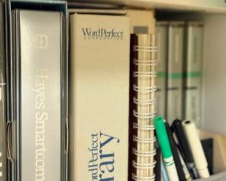 Vintage WordPerfect and software boxes