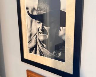 Framed black and white cowboy portrait