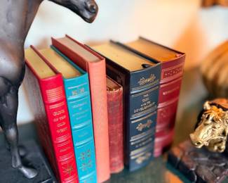 Vintage leather-bound books