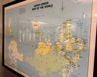 Framed Down-Under world map