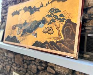 Japanese gold-leaf landscape panel