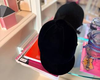 Black velvet equestrian riding helmet