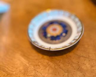 Small cobalt and gold decorative plate