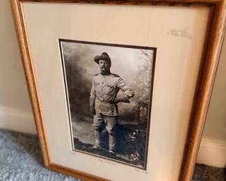 Framed antique military photograph