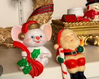 Christmas mouse and Santa figurines