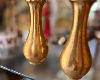 Pair of brass bud vases