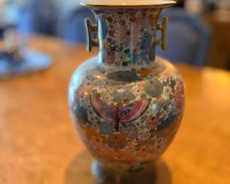 Small Asian porcelain vase with handles
