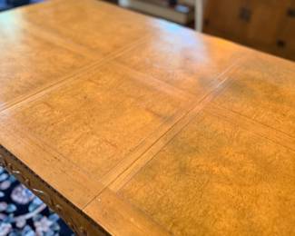 Burlwood dining table top detail