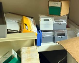 Office supplies and file boxes