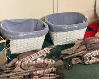 Laundry baskets and clothing