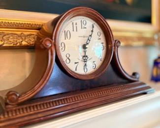 Vintage wood tambour mantel clock