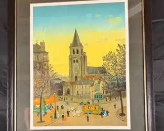 Michel Delacroix Paris Street Scene Framed Print w Tru Vue Glass