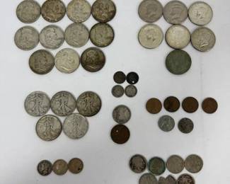 US Coin Lot Silver Eisenhower Liberty Walking Franklin Kennedy Mixed Estate